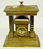 Brass and Slag Glass Shelf Clock