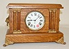 Oak 4-Column Mantle Clock