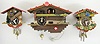 3 German and Swiss Musical Cottage Pendulettes