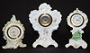 Group of 3 Porcelain Decorated Dresser Clocks