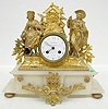 Marble and Metal Statue Clock