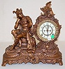 Ansonia "Hermes" Metal Seated Statue Clock