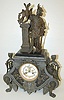 French Marble and Bronze Hunter Statue Clock