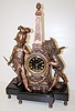 French Marble and Bronze Cherub Statue Clock