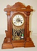 E. Ingraham Carved Walnut Parlor Clock w/Alarm