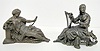 2 Clock Statues, Bronzed and Spelter