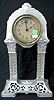 German Metal and Crystal Pillar Clock