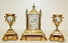 3pc. French Brass Clock Set