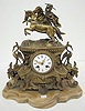 French Ornate Statue Clock w/Horses and Cranes