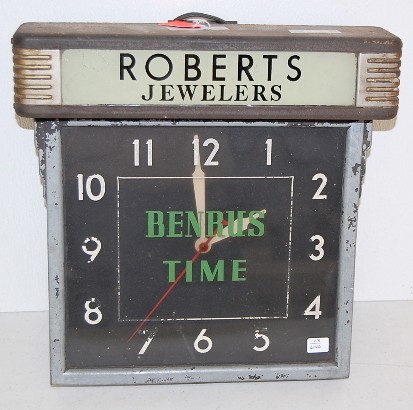 Electric "Benrus" Art Deco Advertising Clock — Antique Clocks Price Guide