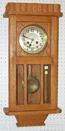 German Oak Bead Trim Box Clock — Antique Clocks Price Guide