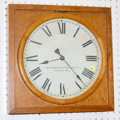 Oak Standard Electric Time Clock Slave — Antique Clocks Price Guide