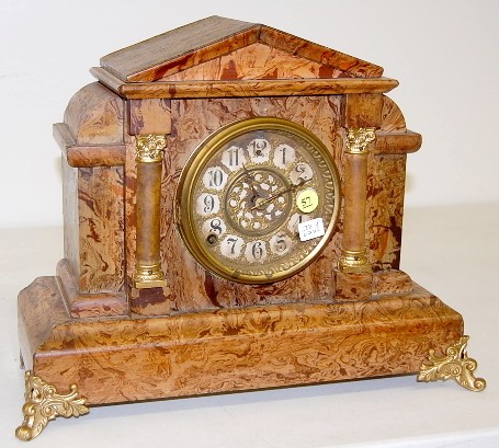 Seth Thomas Brown Adamantine Mantle Clock — Antique Clocks Price Guide