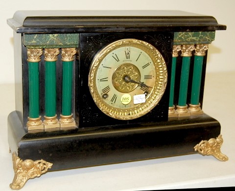 Sessions Marbleized Mantle Clock — Antique Clocks Price Guide