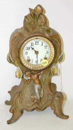Ansonia "Lily" Metal Novelty Clock — Antique Clocks Price Guide