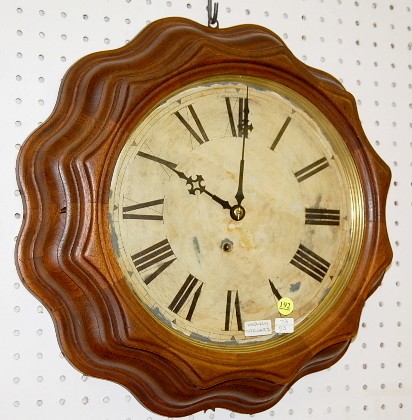 Ingraham Corrugated Time Only Antique Wall Clock — Antique Clocks Price Guide