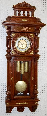 Engraved 3 Wt. Vienna Regulator Clock — Antique Clocks Price Guide