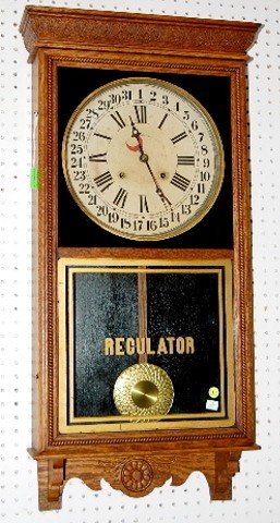 Sessions Oak Calendar Store Regulator Clock — Antique Clocks Price Guide