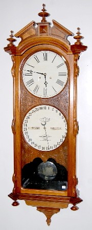 Walnut Ithaca Bank No. 2 Calendar Clock — Antique Clocks Price Guide