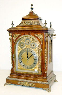 Ornate English 3 Train 8 Bell Bracket Clock — Antique Clocks Price Guide