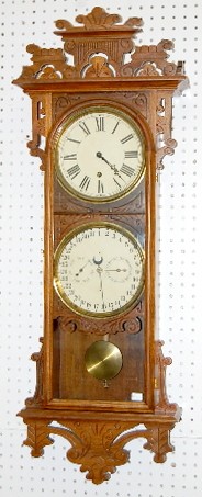 Welch Damrosch Walnut Calendar Antique Clock — Antique Clocks Price Guide