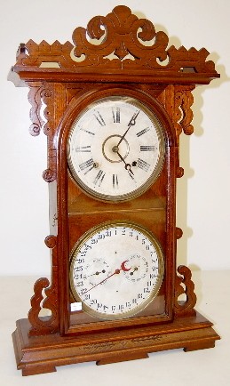 Walnut Welch "Arditi" Double Dial Calendar Clock — Antique Clocks Price Guide
