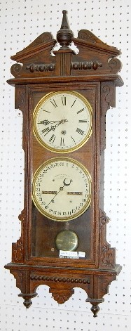 Oak Waterbury No. 33 Hanging Calendar Clock — Antique Clocks Price Guide