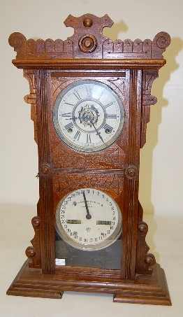 Waterbury No. 44 Double Dial Calendar Clock — Antique Clocks Price Guide