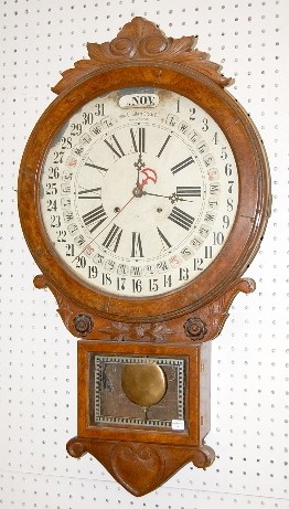Gilbert "Maranville" Walnut Calendar Clock — Antique Clocks Price Guide