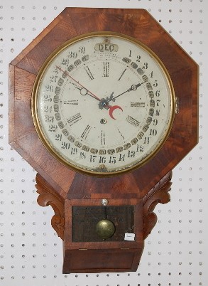 Galusha Maranville Hanging Calendar Clock — Antique Clocks Price Guide