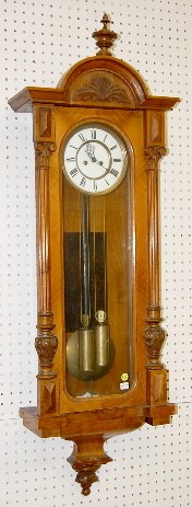 Walnut 2 Wt. Vienna Regulator Clock — Antique Clocks Price Guide