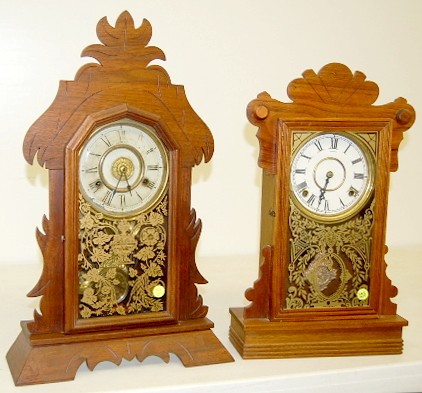 2 Oak Case Time and Strike Kitchen Clocks — Antique Clocks Price Guide