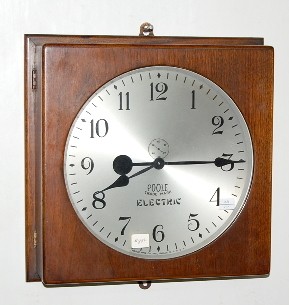 Poole Electric Square Hanging Gallery Clock — Antique Clocks Price Guide