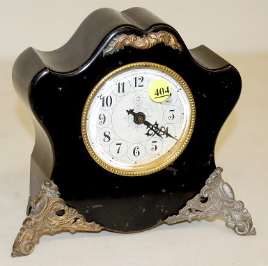 Kroeber Black Enamel Iron Alarm Clock — Antique Clocks Price Guide