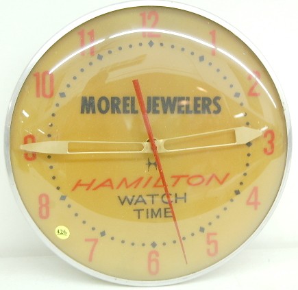 Electric Advertising Clock "Hamilton Watch Time" — Antique Clocks Price Guide