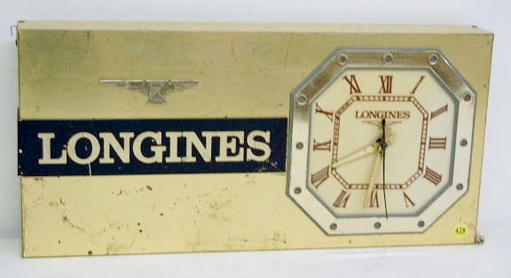 Longines Metal and Plastic Advertising Clock — Antique Clocks Price Guide