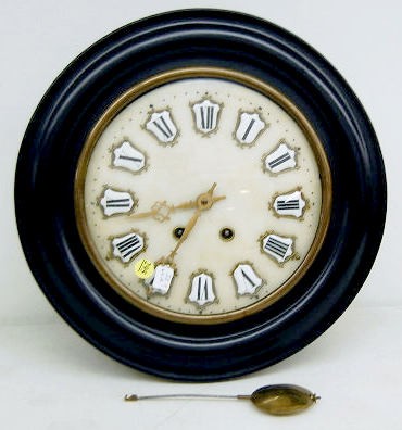 Antique French Round Marble Gallery Clock — Antique Clocks Price Guide