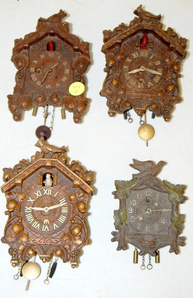 4 Keebler and Lux Pendulette Cuckoo Clocks — Antique Clocks Price Guide