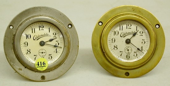 2 Antique Oldsmobile Automobile Clocks — Antique Clocks Price Guide