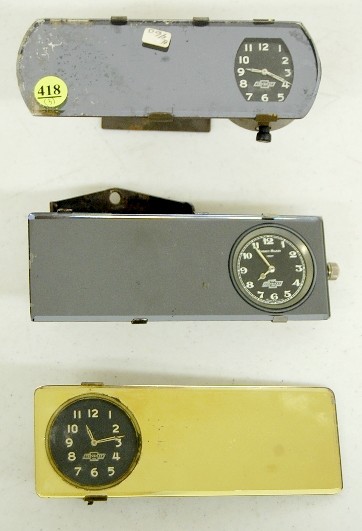3 Chevrolet Mirror Automobile Clocks — Antique Clocks Price Guide