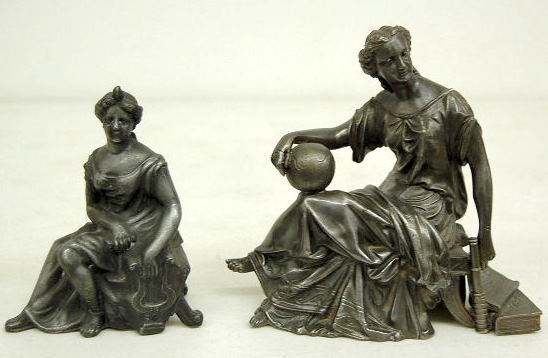 2 Seated Lady Metal Clock Statues — Antique Clocks Price Guide