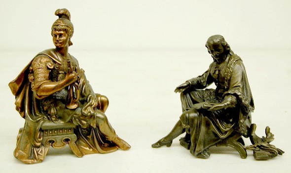 2 Seated Male Metal Clock Statues — Antique Clocks Price Guide