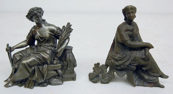 2 Seated Lady Metal Clock Statues — Antique Clocks Price Guide