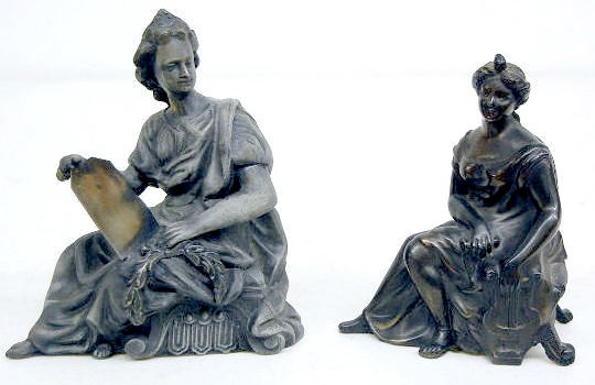 2 Seated Lady Metal Clock Statues — Antique Clocks Price Guide
