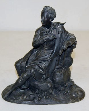 Seated Man Metal Clock Statue — Antique Clocks Price Guide