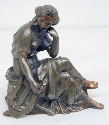 Clock Statue of Lady Sitting w/ Elbow on Knee — Antique Clocks Price Guide