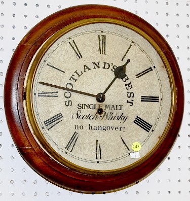"Scotland's Best" Round Advertising Gallery Clock — Antique Clocks Price Guide