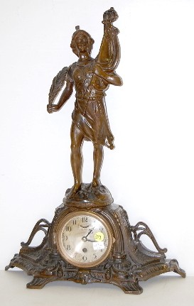 French Joan of Arc Statue Clock — Antique Clocks Price Guide