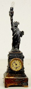 Statue of Liberty Clock/Electric Lamp — Antique Clocks Price Guide