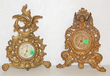 2 Antique Iron Clocks, Dragon, Angel — Antique Clocks Price Guide